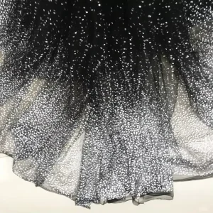 Snowflake Dot Black Tulle Foil Fabric, 100% Polyester Lace Fabric for Dress, Party Decoration