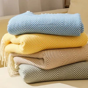 Sofa Bed End Towel Woven Striped Geometric Pattern Acrylic Modern Air Conditioning Cooling All-Season Summer Blanket