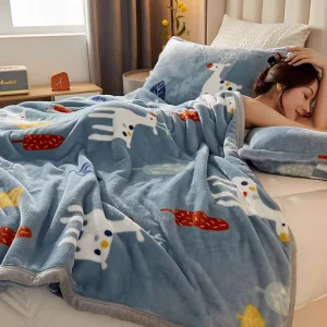 Sofa Blanket Coral Wool Blanket Thickened Winter Flannel Blanket