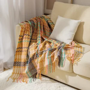 Sofa Blanket air Conditioning Blanket Wave Ethnic Style Woven Bed Sheet Sofa Towel Tablecloth and Blanket