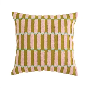 Sofa Cushion Cover Tufted Embroidered Colorful Striped Pattern Throw Pillow Case Living Room Home Decor
