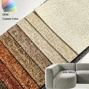 Sofa Upholstery Fabric 260 GSM Jacquard Knitted Heavyweight Plain Soft Stretch 3D Textured Furniture Cover