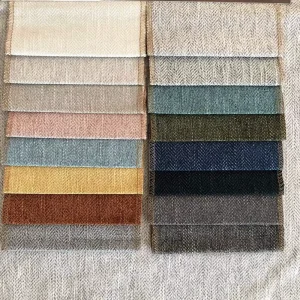 Sofa Upholstery Fabric Herringbone 100% Polyester Imitation Linen Soft Jacquard Woven Yarn Dye Fabric for Home Textiles