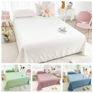 Soft 100% Polyester Waterproof Striped Three Piece King Size Bedding Set with Flat Sheet and Pillowcases Easy Care