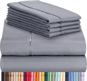 Soft 1800tc Double Brushed Microfiber Sheet Sets Home 6 Piece Microfiber Bed Sheet Solid Dyed Flat Fitted Bedsheet Bedding Set