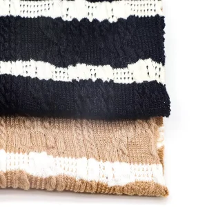 Soft 80% Cotton 15% Polyester 5% Spandex 240 Gsm Pleated Jacquard Knitted Fabric for Women Sweater