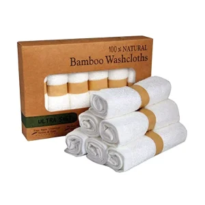 Soft Absorbent Bamboo Baby Washcloths Natural Plaid Woven Towel for Newborn Bath Face for Delicate Skin