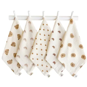 Soft Absorbent Face Towels Muslin Washcloths Cartoon 100% Natural Cotton Wash Cloths for Face Body