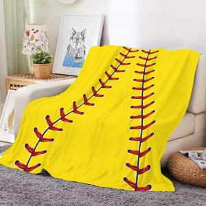 Soft Baseball Blanket Unique Fleece Basketball Throw Blanket for Travel Office Sofa Couch