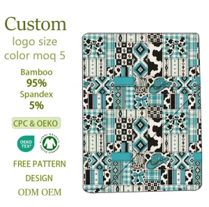 Soft Blankets Turquoise Western Cowboy Patchwork Aztec Cow Cactus Bow Farmhouse Bed Blanket