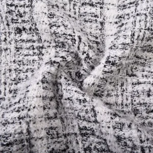 Soft Bouclé Tweed Fabric Woven Textile for Autumn Coats and Structured Jackets