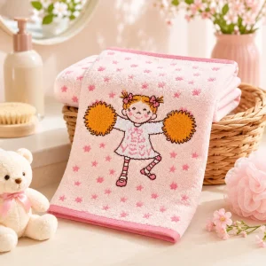 Soft Breathable Skin Friendly Woven 25*50cm 47g 100% Pure Cotton Kids Towel for Nursery School Daily Use