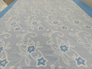 Soft Breathable Three dimensional Fabric Striped Yarn dyed Lace with 3D Embroidery for Dress & Garment