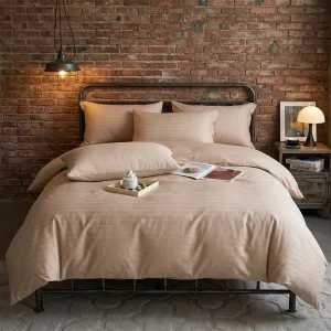 Soft Brushed Microfiber Solid Bedding Set 4pcs Polyester Fabric Duvet Cover Set with Bedsheet for Home Bedroom