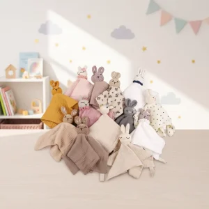 Soft Cartoon Bunny Newborn Cotton Baby Security Blanket Towel Bear Feather Filled Bunny Comforter Baby Animal Security Towel