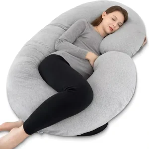 Soft Comfortable Cotton C shaped Maternity Body Pillow for Pregnancy Sleep