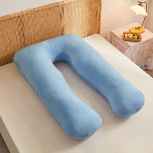 Soft Comfortable Sleeping Back Support Full Body U Shaped Pregnancy Maternity Pillow Crystal Velvet Cover