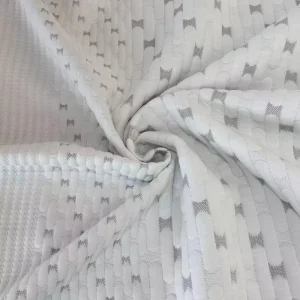 Soft Comfortable Three dimensional White Gray 100% Polyester Tricot Yarn Dyed Jacquard Stretch Home Textile Mattress Cover