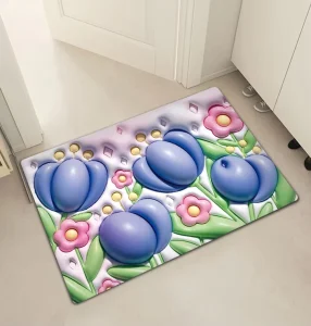 Soft Comfy Mould Resistant Absorbing Non Slip Toilet Floor Foot 3D Designer EVA Bath Mats Bathroom Mat Shower Mat