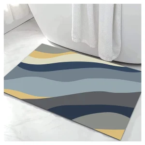 Soft Comfy Mould Resistant Absorbing Non slip Rubber Printed Customizable Toilet Floor Foot Designer Diatom Mud Bath Mats Shower