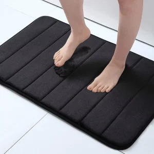 Soft Coral Fleece Bath Mat Super Absorbent Non Slip Thick Bathroom Rug 40x60cm Machine Washable Microfiber Shower Floor Mat