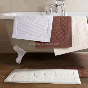 Soft Cotton Bathroom Foot Mat Anti slip Bath and Shower Mat