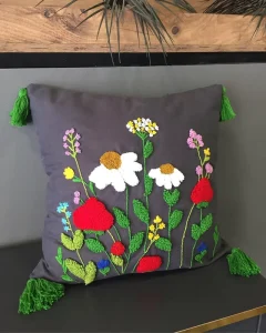 Soft Cotton Throw Pillow Covers Abstract Art Embroidery Square Cushion Cover Outdoor Balcony Pillow Cases for Sofa Living Room
