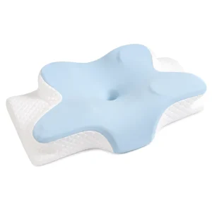 Soft Cotton Travel Pillow Ergonomic Contour Sleeping Pillow Comfortable Rest Cushion for Camping Hiking
