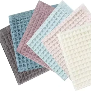 Soft Cotton Waffle Weave Square Hand Towel Quick Dry Embroidered for Home Use Antibacterial Disposable Kitchen Towels