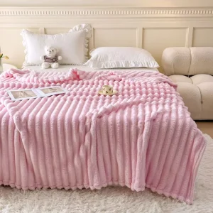 Soft Cozy Blanket for Sofa Couch Bed Flannel Striped Blanket Suitable for All Seasons