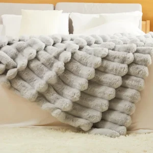Soft Cozy Fur Blanket for Home Bed Sofa Couch Chair Fuzzy Rabbit Fur Blankets