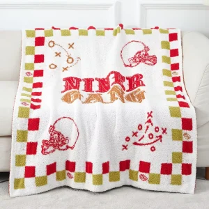 Soft Cozy Game Day Theme Blanket Warm Comfortable Bedding for Adults Sports Throw Blanket Home Decoration
