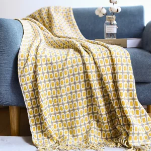 Soft Cozy Sofa Throw Blanket With Fringe Tassels Warm Decorative Blanket Cover For Couch Office And Home