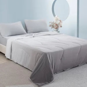 Soft Custom Printed Breathable Minimalist Gradient coloured 4PCS Summer Cooling Comforter Set OEKO TEX Certified