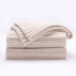 Soft Custom Solid Sofa Knitted Throw Blanket OEKO TEX Certified Eco friendly Portable