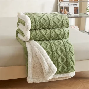 Soft Customized Couch Throw Air Conditioner Flannel Sherpa Blanket