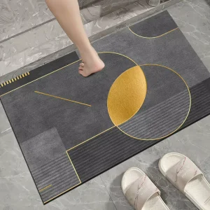 Soft Diatom Mud Bath Mat With Non Slip Rubber Backing and High Water Absorption for Shower Room Floor Moisture Control