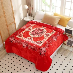 Soft Double Layer Arab Heavy Winter Blanket King Size Luxury 2 Ply Thick Korean Mink Blanket