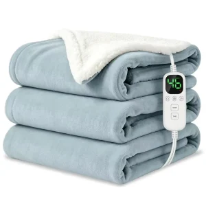 Soft Electric Heated Blanket Double Layer Fleece Throw Blanket with Smart Controller Fast Heating Cozy Winter Sofa Bed Blanket