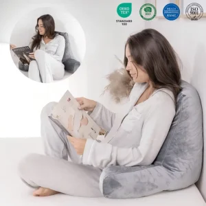 Soft Ergonomic Reading Pillow for Sitting in Bed Soft Short Plush Reading Rest Pillows for Laptop Memory Form Reading Pillow