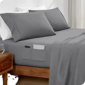 Soft Fiber Deep Pockets Home Microfiber Bed Sheet for Solid Color Bedsheet Bedding Set