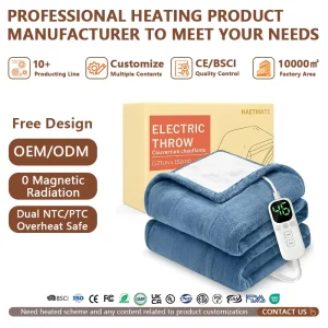 Soft Flannel Electric Blanket 84×90 Inch Queen 7 Heat Settings Auto Off Timer ETL Safe for Master Bedroom Winter Warmth