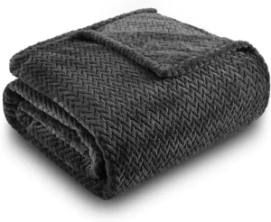 Soft Fleece Throw Blanket Modern Knitted Cozy Lightweight with Decorative Wave Textured for All Season Use for Couch