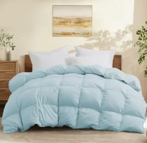 Soft Fluffy OEKO TEX RDS Queen Size Lightweight Warm Four Season Natural Fill Quilted Duck Down Feather Comforter