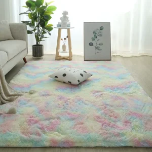 Soft Fluffy Polyester Polypropylene Carpet Padding Non Slip Bottom Plush Floor Mat for Home Decor Travel Prayer Washable Feature