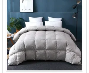 Soft Fluffy White Duck Down Comforter Queen Size All Season Medium Weight Warmth Breathable Cotton Bedding Quilt