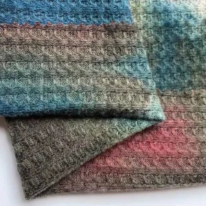 Soft Garment Waffle Knit Fabric Rayon Poly Tie Dye Fabric Knit Angora Knit Fabric for Winter Clothing Winter Sweater