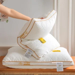 Soft Healthy Neck Sleep Microfiber Polyester 48x74cm Pillow Bedding with Double Line Anti-Bacteria 300tc Thread Count