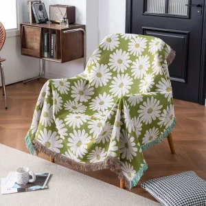 Soft Jacquard Woven Throw Blanket Tapestry for Home Decor Sofa Cover Travel Use Breathable All Season Bedding
