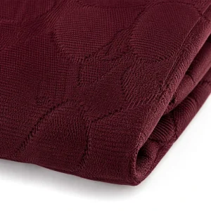 Soft Knit Jacquard Medallion Pattern Rich Burgundy 100 Polyester Knitted Mattress Fabric for Home Hotel Bedding Topper Cover